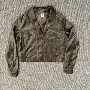 Cabi Sunday Topper #3377 Velvet Jacket in Metallic Gray. Size XS.